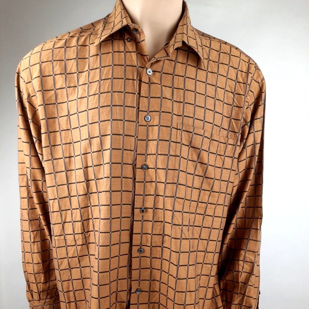 Robert Talbott Brass Check Longsleeve Shirt XL